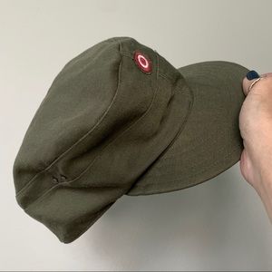 80’s Austrian Vintage Army Military Cap Olive Drab Green Bullseye Target Patch